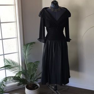 Black midi (tea length) dress